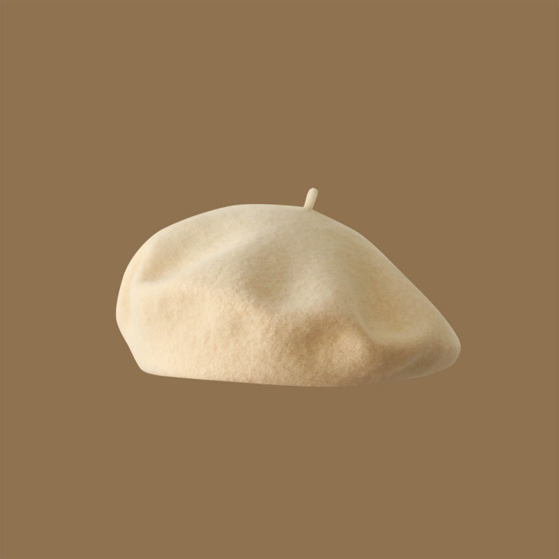 Wool Beret Girls' Japanese Style Artistic Vintage Painter Hat