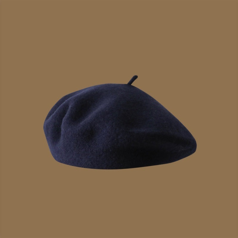 Wool Beret Girls' Japanese Style Artistic Vintage Painter Hat