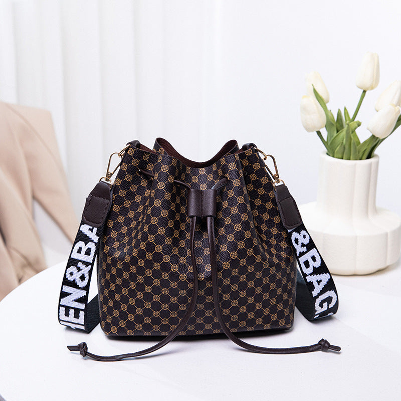 Printed Bucket Bag Female Fashion Ladies Large-capacity Crossbody Bag