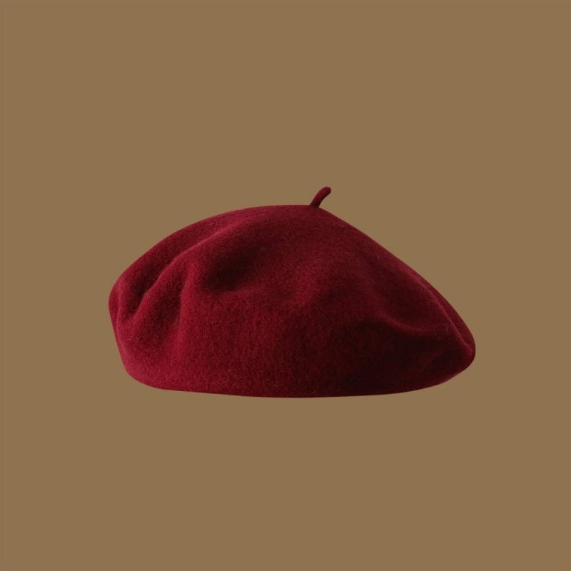 Wool Beret Girls' Japanese Style Artistic Vintage Painter Hat
