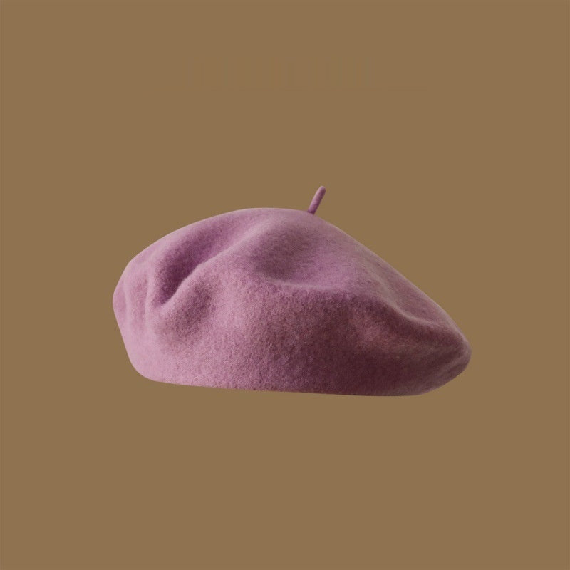 Wool Beret Girls' Japanese Style Artistic Vintage Painter Hat