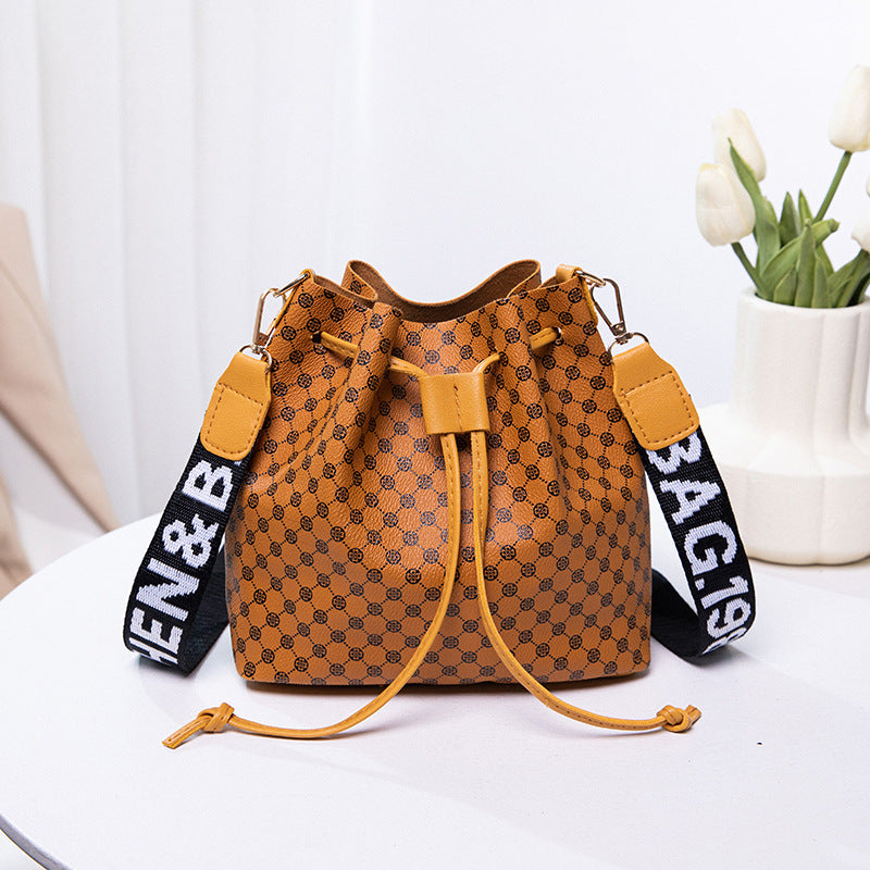 Printed Bucket Bag Female Fashion Ladies Large-capacity Crossbody Bag