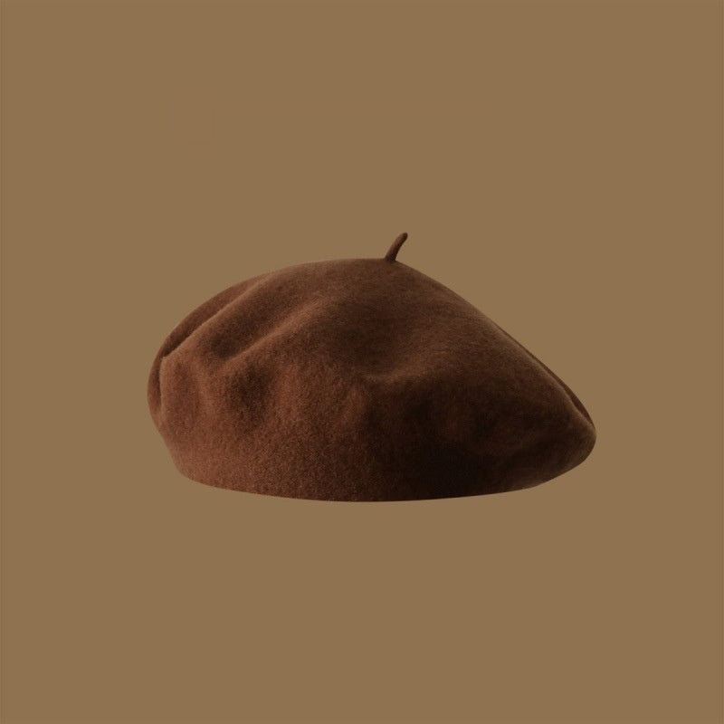 Wool Beret Girls' Japanese Style Artistic Vintage Painter Hat
