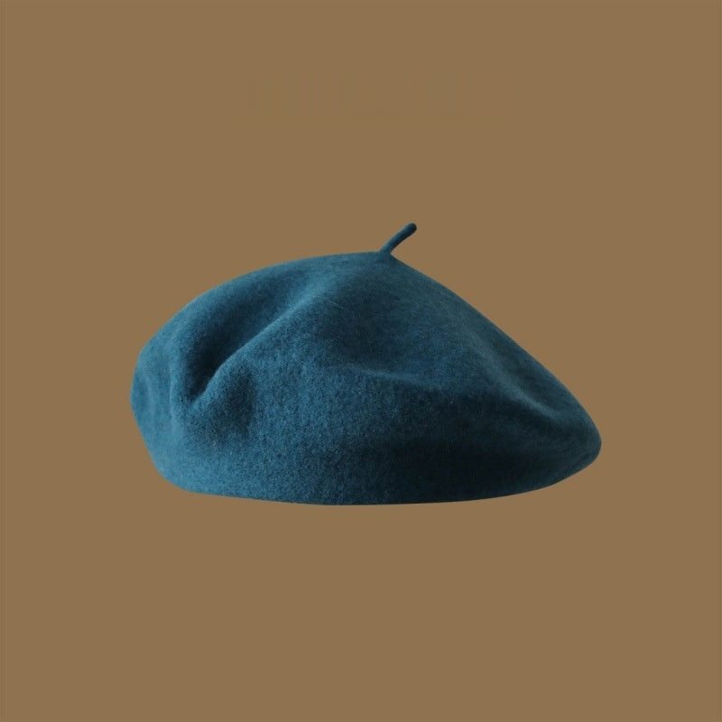 Wool Beret Girls' Japanese Style Artistic Vintage Painter Hat
