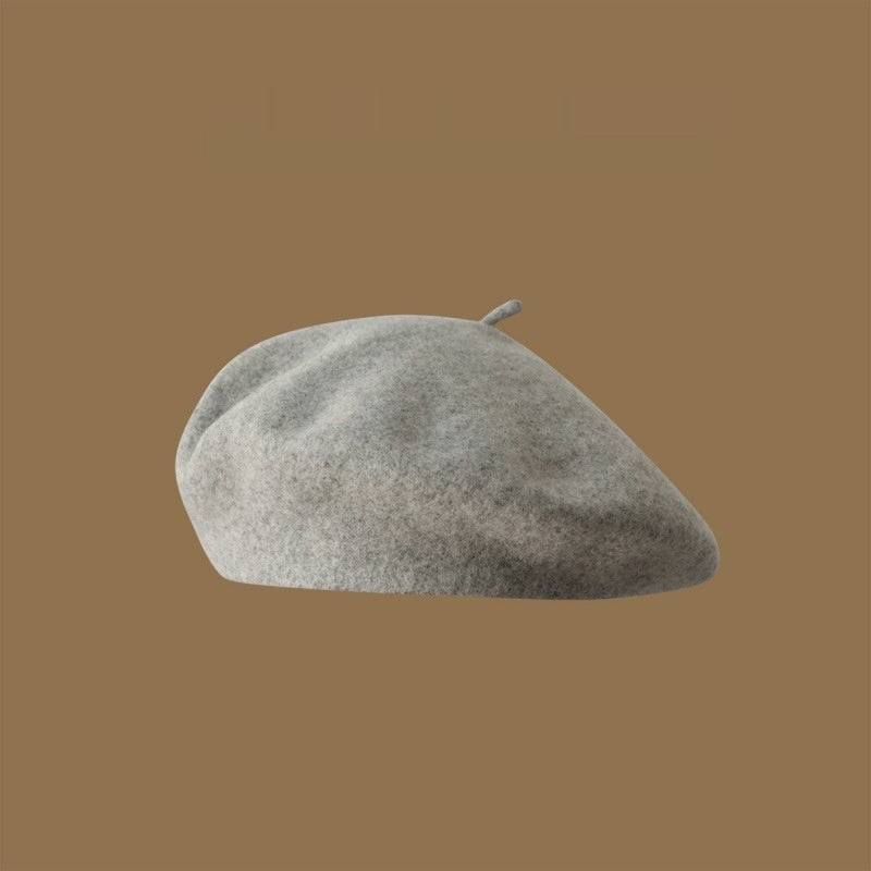 Wool Beret Girls' Japanese Style Artistic Vintage Painter Hat