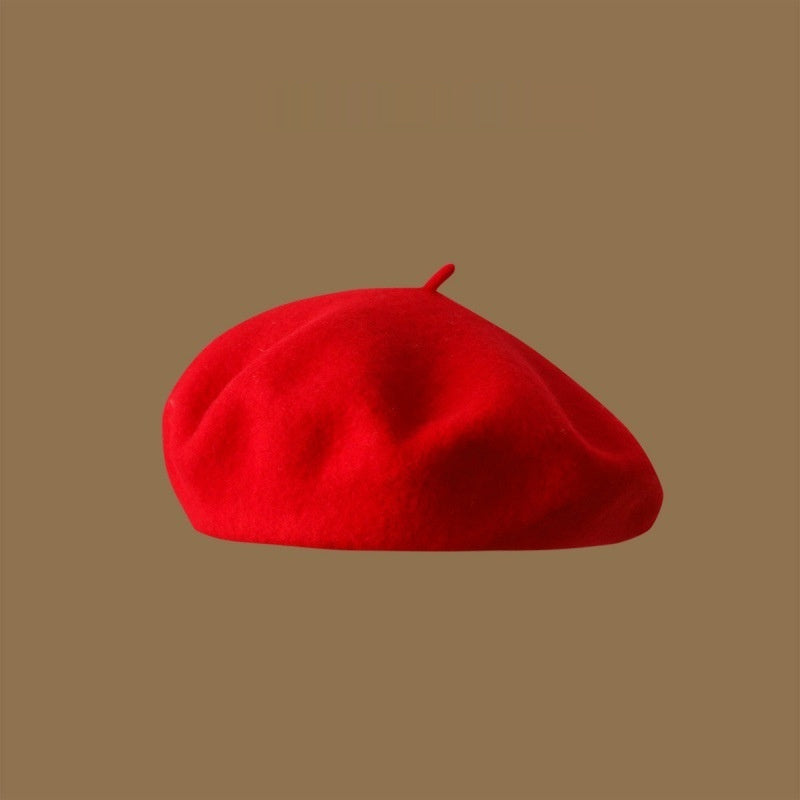 Wool Beret Girls' Japanese Style Artistic Vintage Painter Hat
