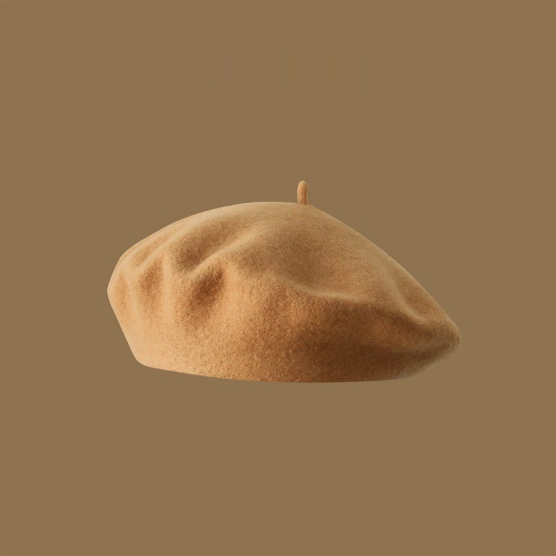 Wool Beret Girls' Japanese Style Artistic Vintage Painter Hat