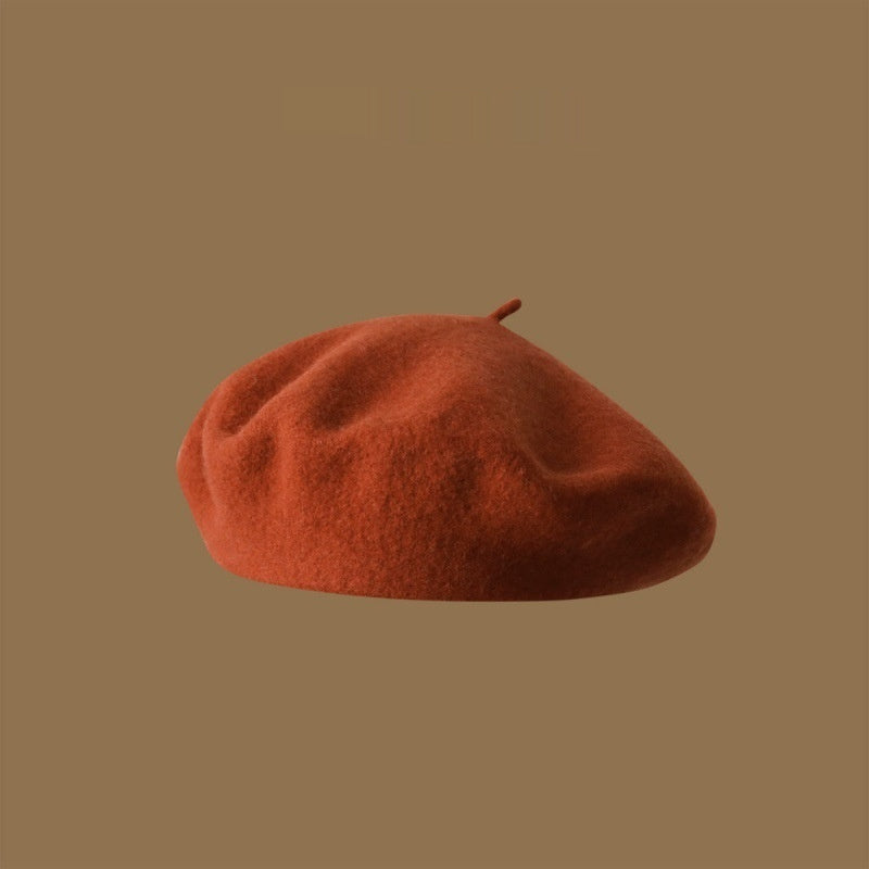 Wool Beret Girls' Japanese Style Artistic Vintage Painter Hat