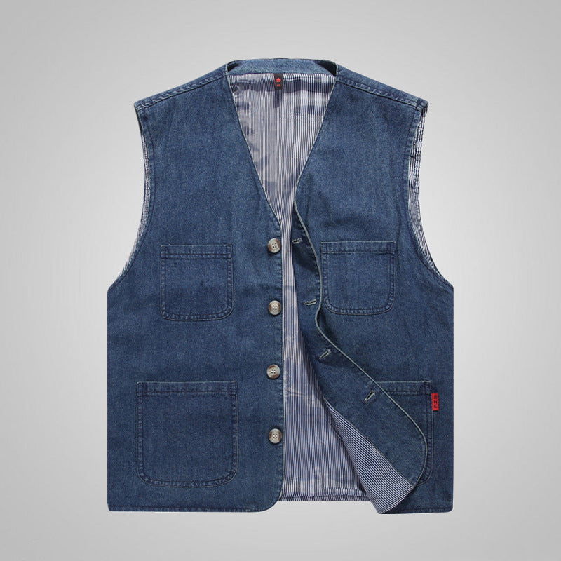 Spring And Autumn New Denim Vest Man
