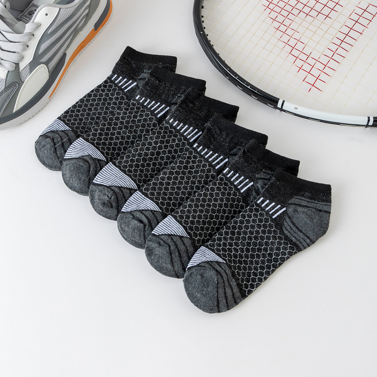 Cross-border Foreign Trade Sports Stockings Men's Socks Summer Running Breathable Outdoor Boat Socks Color Matching Short Socks Socks Wholesale Generation